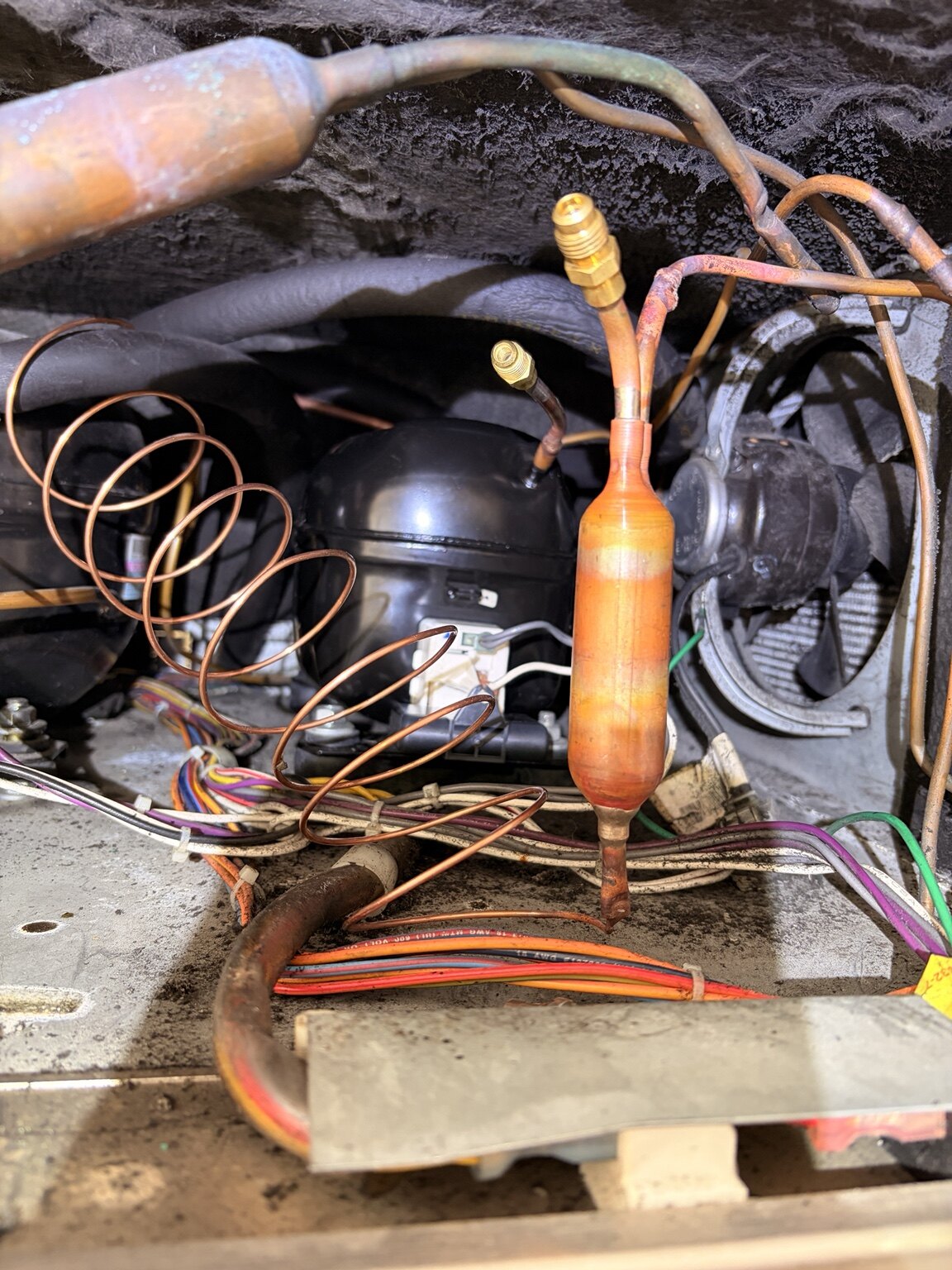 Refrigerator sealed system before repair